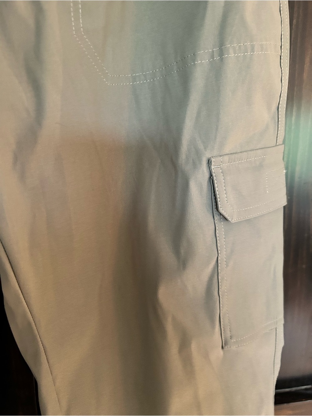 NWOT EDDIE BAUER Rainier Pull-on Crop Capri Pants Women's Sz. 8 Olive Green - Picture 5 of 9